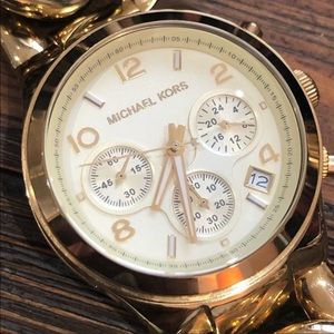 Gold chain link Michael Kors watch